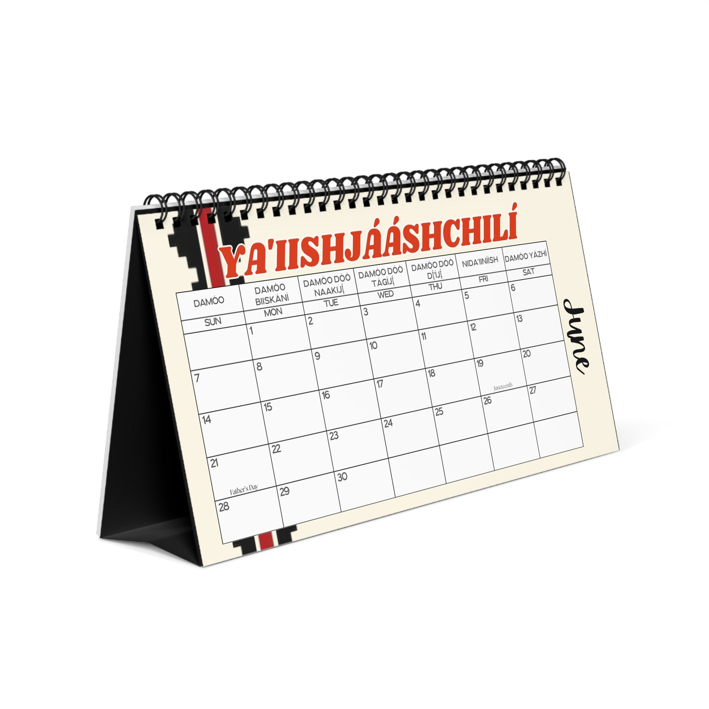 Diné (Navajo) Inspired Desktop Calendar 2025 - Unique Desk Décor, Yearly Planner, Gift for New Year, Office Organization, Navajo New Year