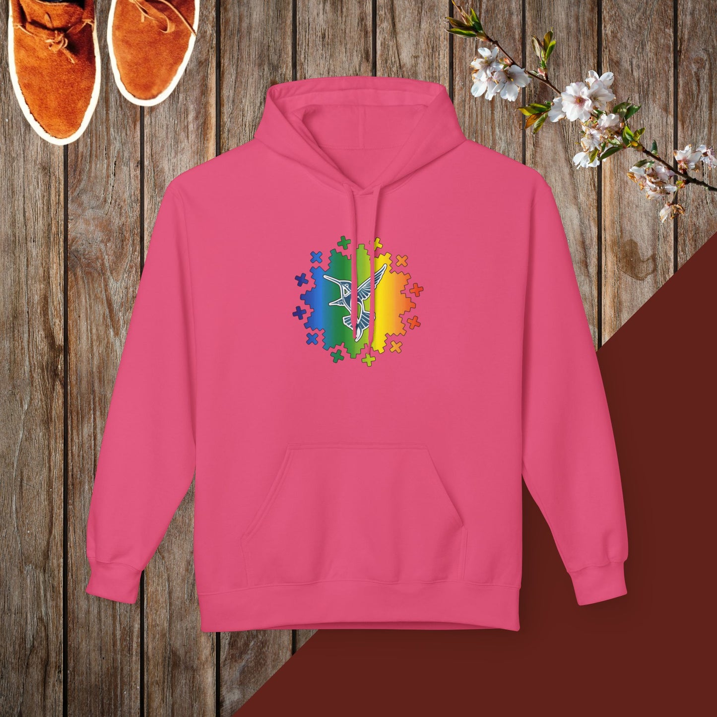 Colorful Hummingbird Unisex Midweight Softstyle Fleece Hoodie