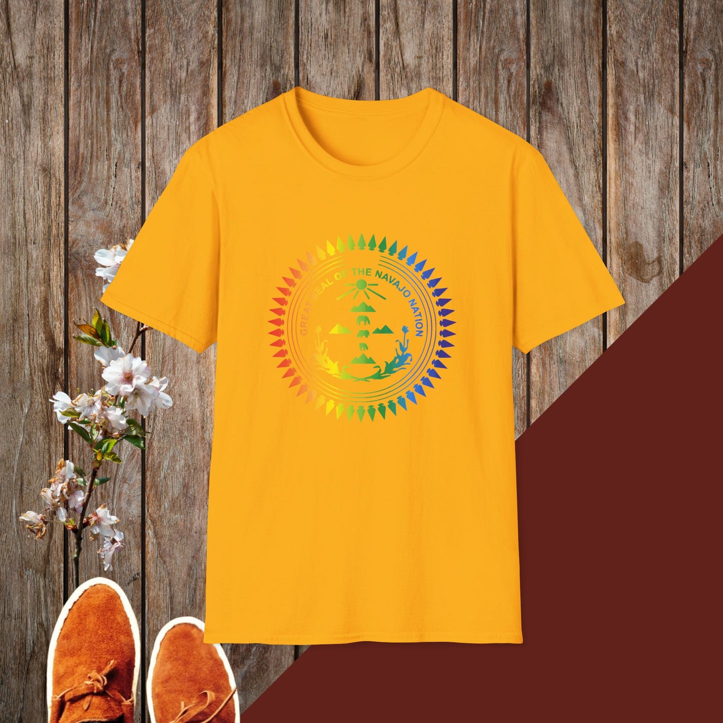 Colorful Navajo Nation Seal Unisex Softstyle T-Shirt