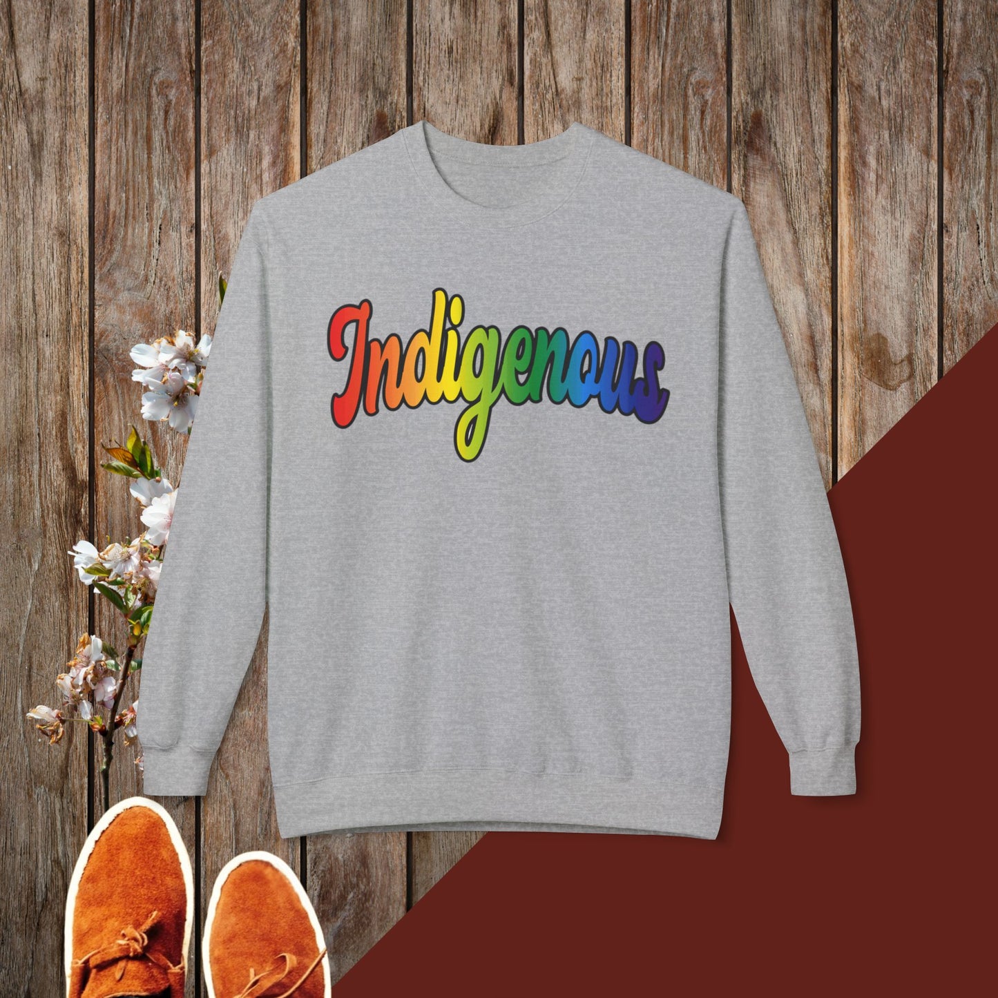 Colorful Indigenous Unisex Midweight Softstyle Fleece Crewneck Sweatshirt