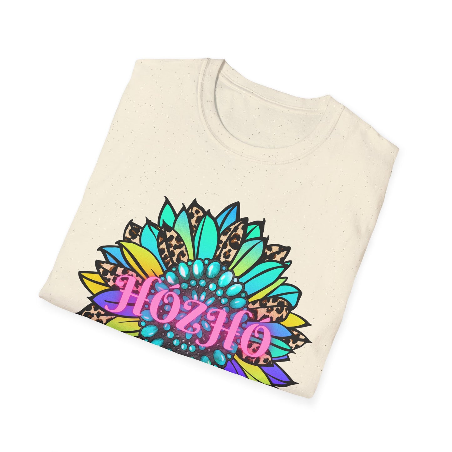 Hózhó Flower and Turquoise Unisex Softstyle T-Shirt