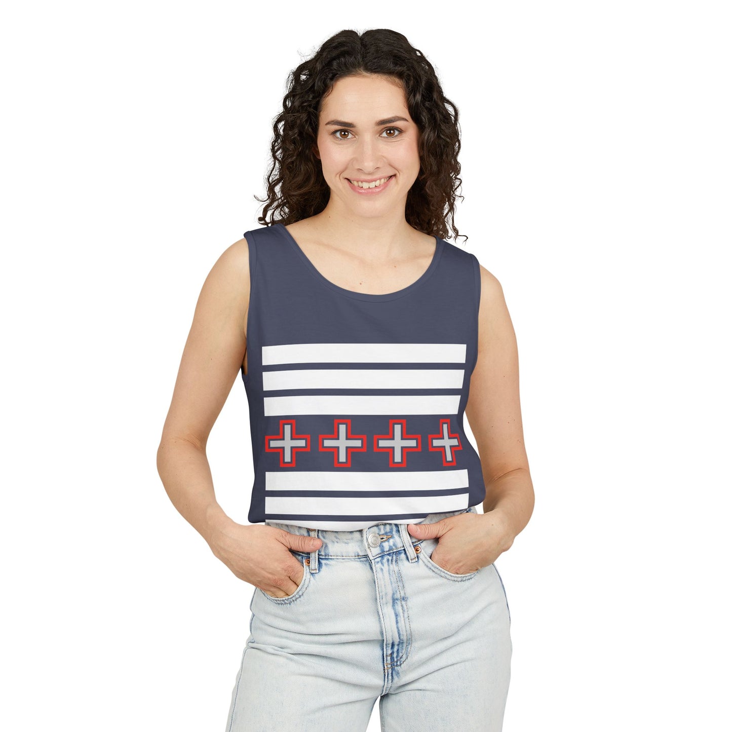 Medicine Blanket Design Tank Top, Unisex Summer Shirt, Casual Beachwear, Graphic Tee for Festivals, Stylish Workout Top