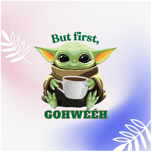 But First Gohwééh Baby Yoda Kiss-Cut Vinyl Decals for Home Decor