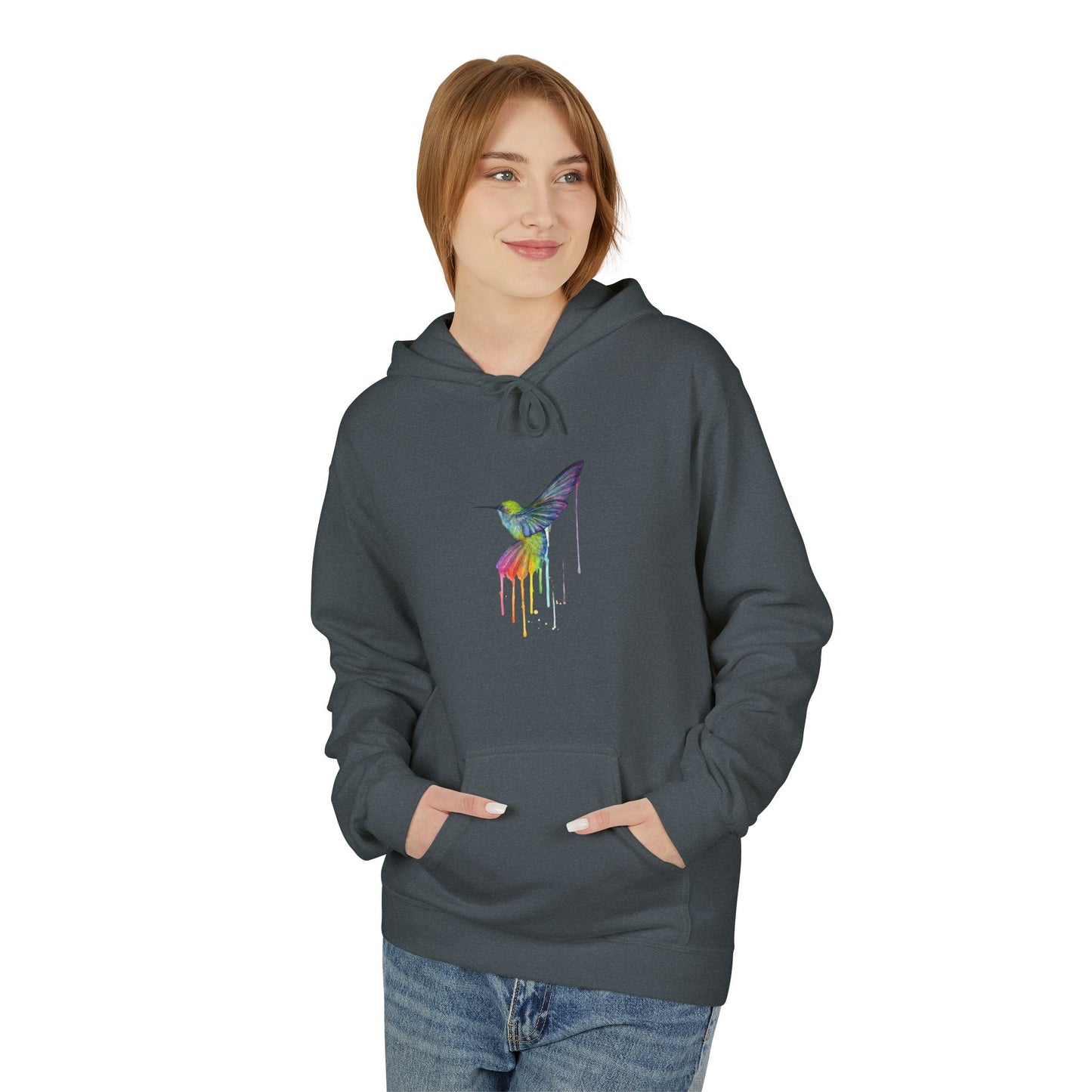 Dripping Hummingbird Unisex Midweight Softstyle Fleece Hoodie