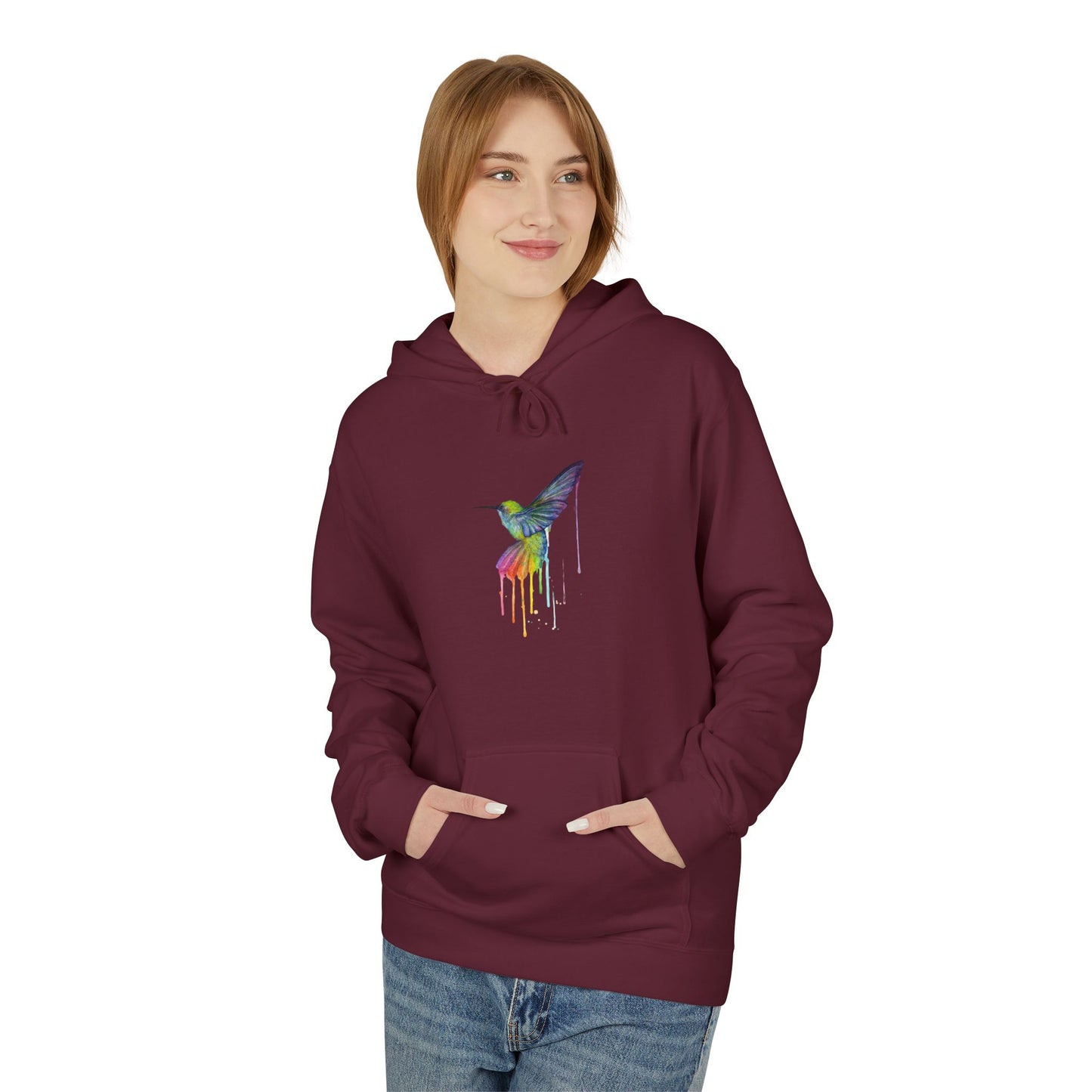 Dripping Hummingbird Unisex Midweight Softstyle Fleece Hoodie