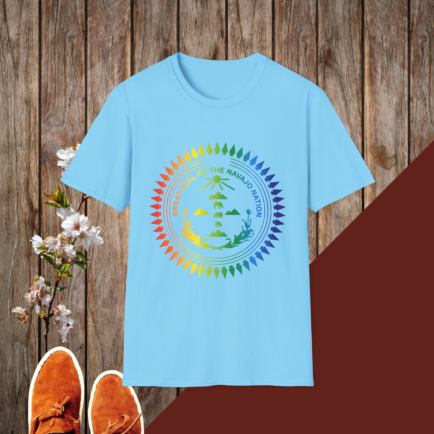 Colorful Navajo Nation Seal Unisex Softstyle T-Shirt