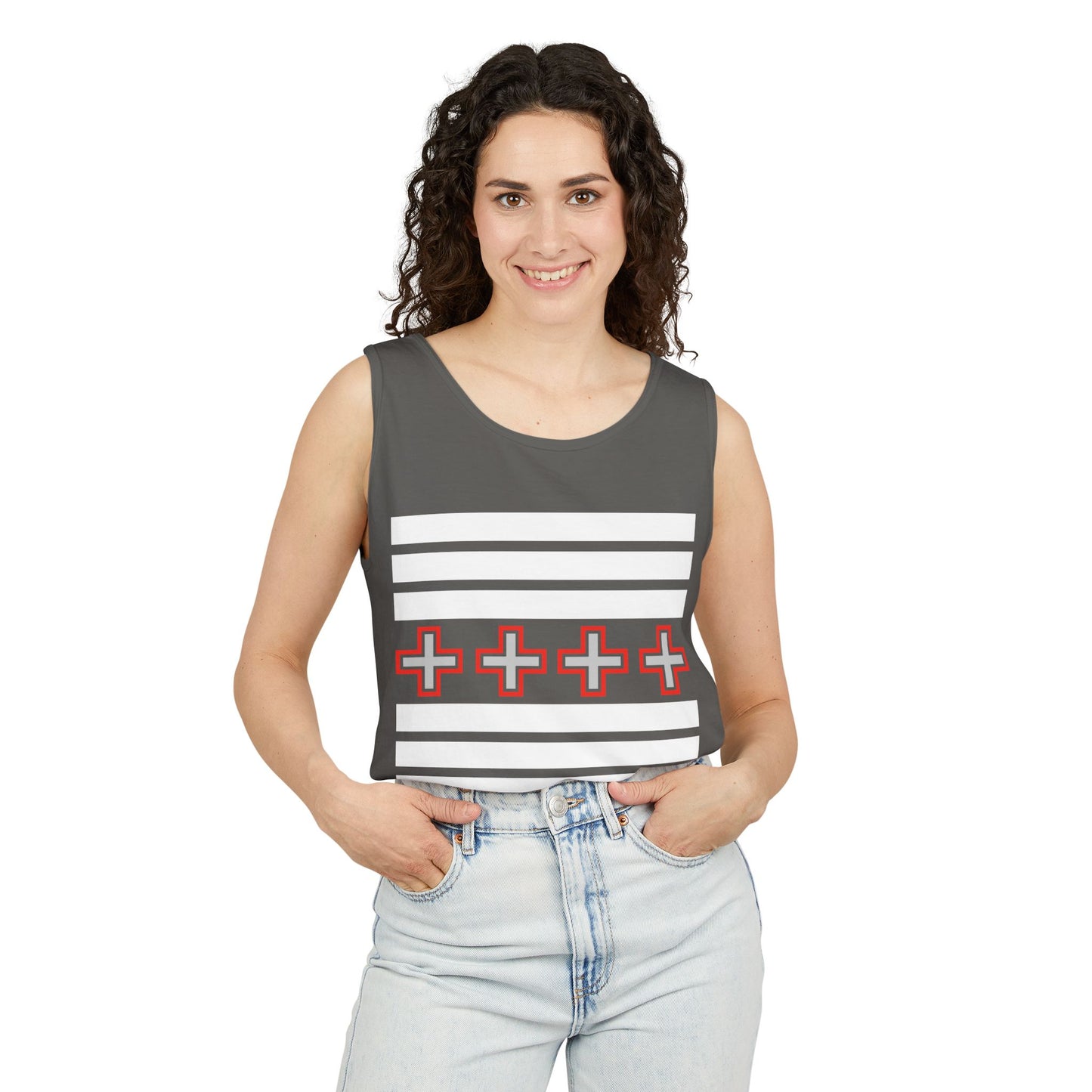 Medicine Blanket Design Tank Top, Unisex Summer Shirt, Casual Beachwear, Graphic Tee for Festivals, Stylish Workout Top