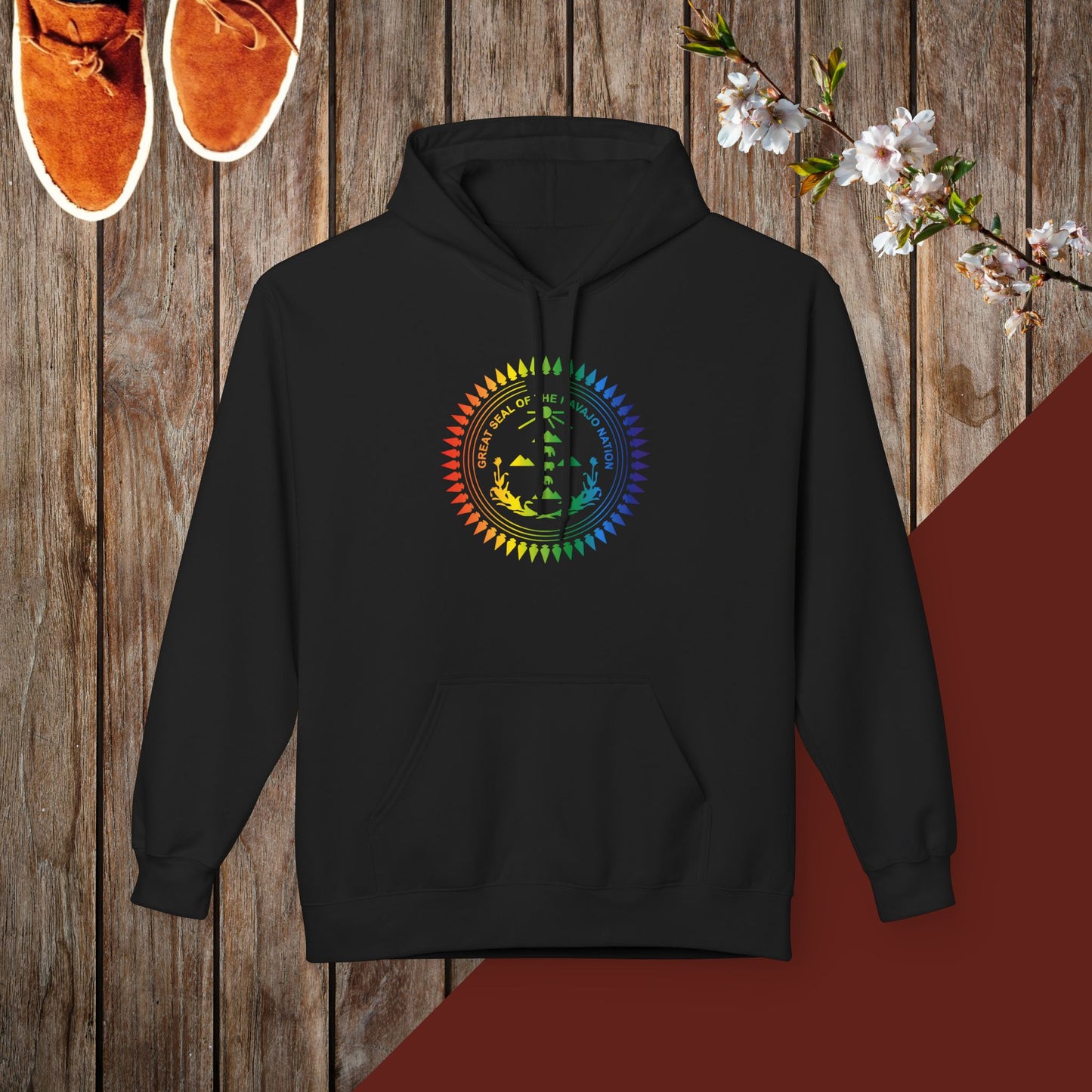 Colorful Navajo Nation Seal Unisex Midweight Softstyle Fleece Hoodie