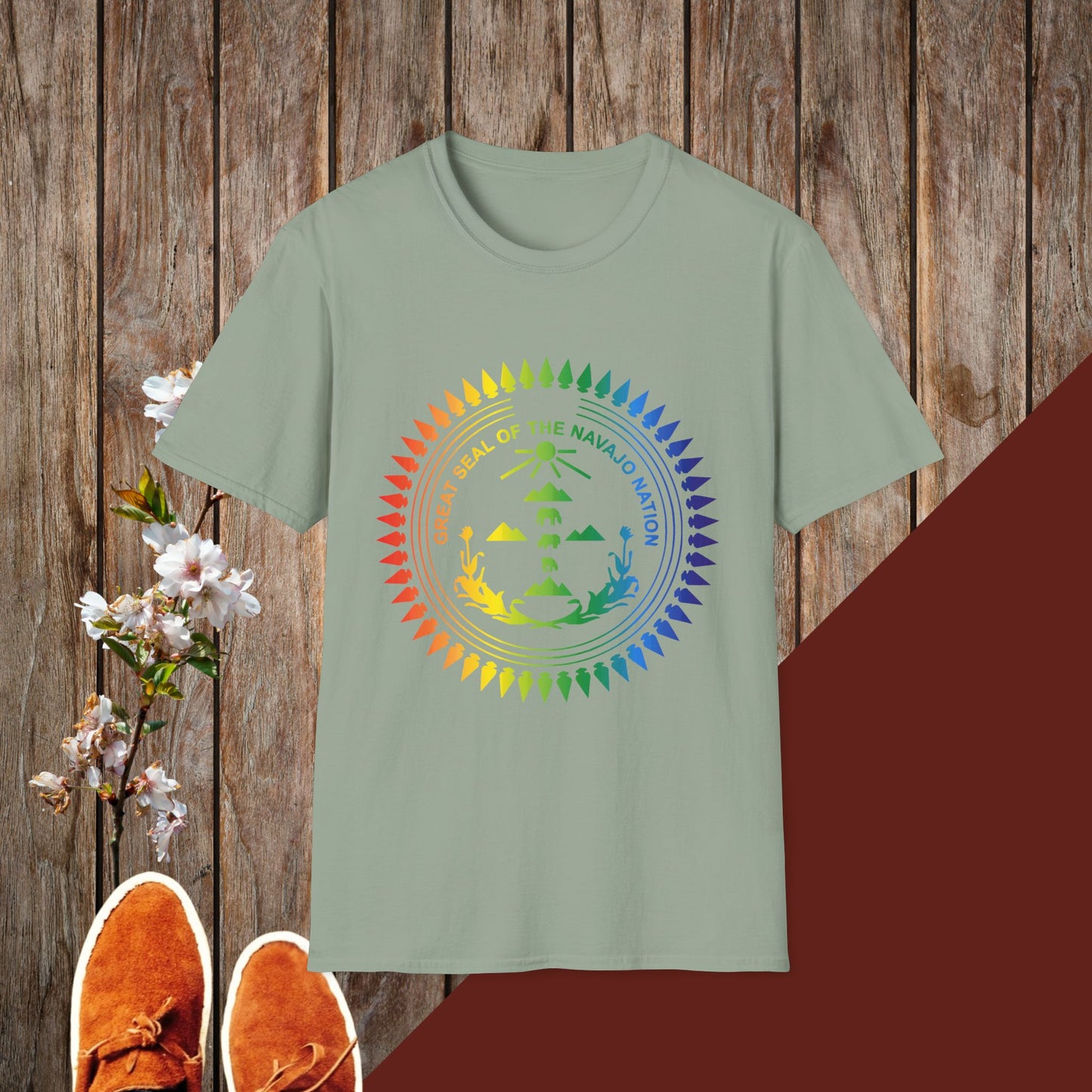 Colorful Navajo Nation Seal Unisex Softstyle T-Shirt