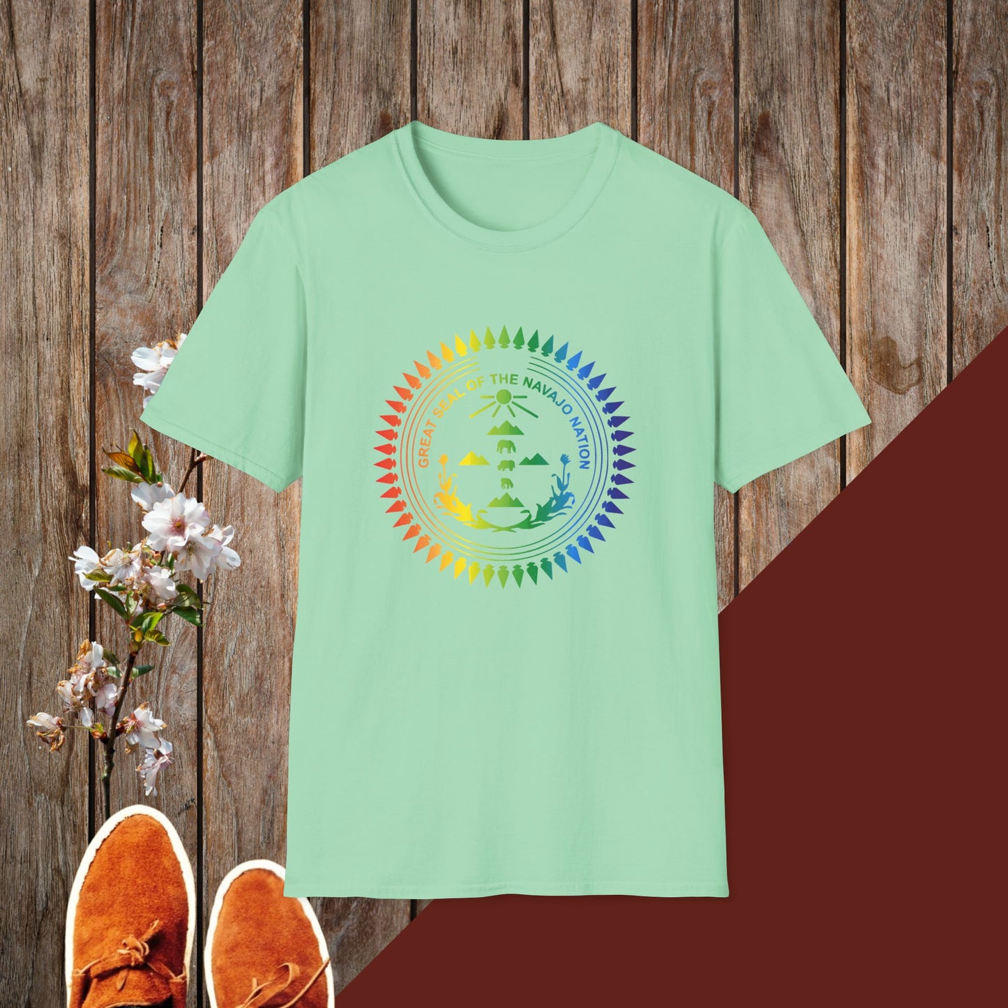 Colorful Navajo Nation Seal Unisex Softstyle T-Shirt